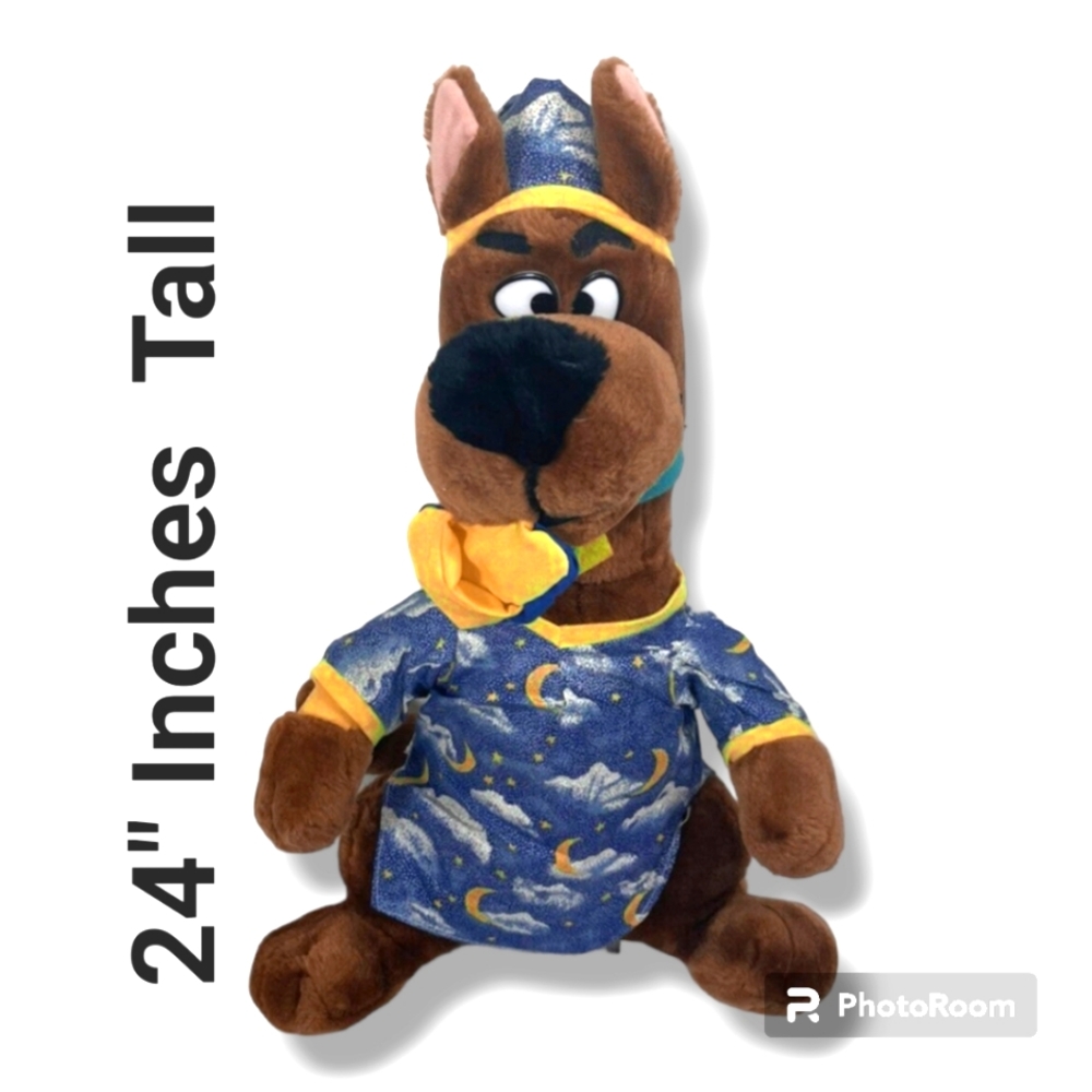 Scooby Doo Vintage 1998 Plush Dog Sitting Nightshirt Cap Cartoon Network 24 Tall